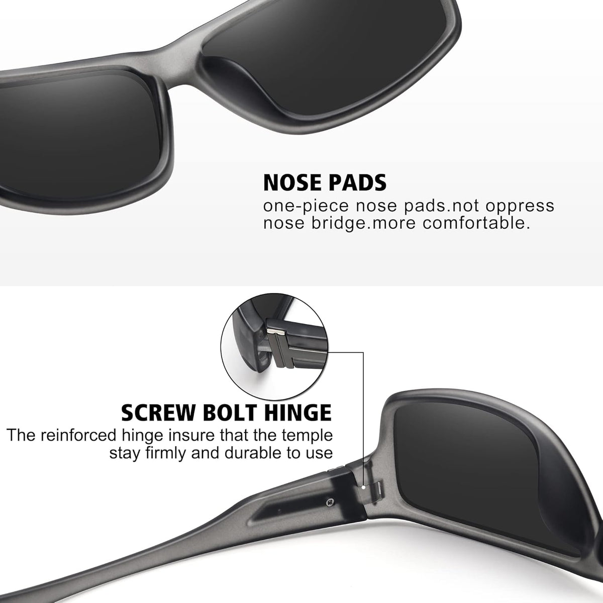 STORYCOAST Polarized Sports Sunglasses for Men Women Unbreakable Frame Cycling Fishing Driving