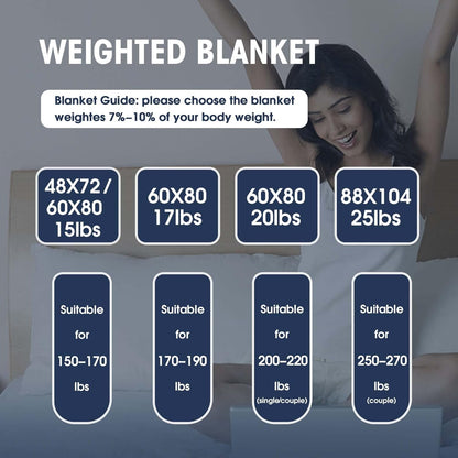 yescool Weighted Blanket for Adults (25 lbs, 88” x 104”, Black) Cooling Heavy Blanket for Sleeping Perfect for 240-260 lbs, King Size Breathable Blanket with Premium Glass Bead