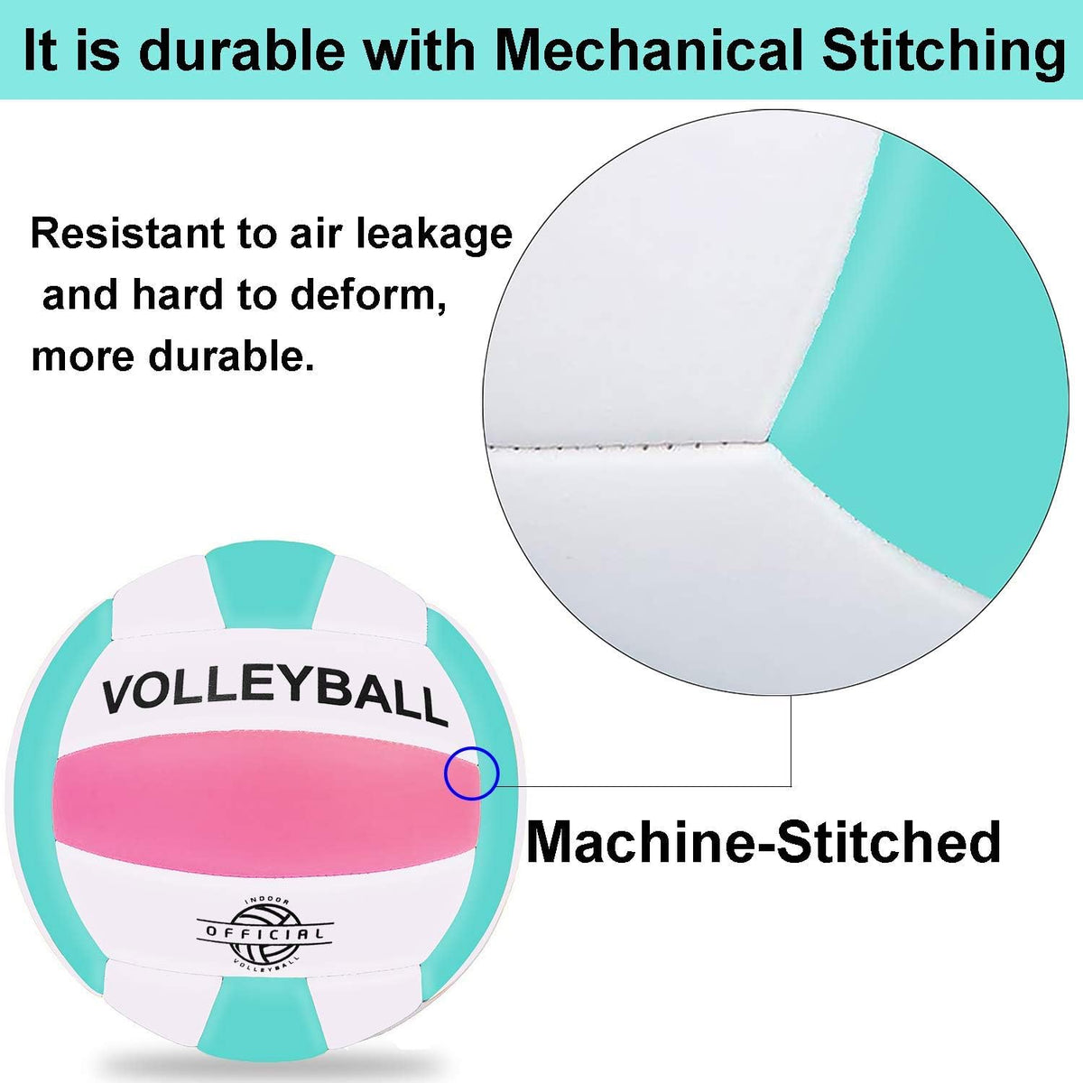 EVZOM Super Soft Volleyball Beach Volleyball Official Size 5 for Outdoor/Indoor/Pool/Gym/Training Premium Volleyballs Equipment Durability Stability Sports Ball