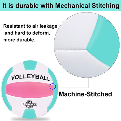 EVZOM Super Soft Volleyball Beach Volleyball Official Size 5 for Outdoor/Indoor/Pool/Gym/Training Premium Volleyballs Equipment Durability Stability Sports Ball