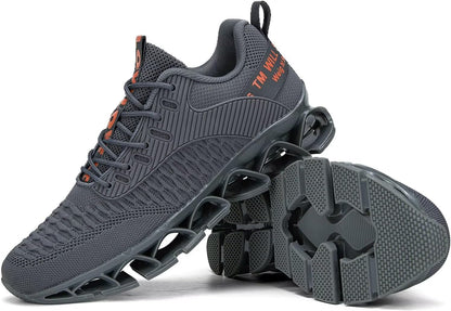 Vooncosir Men's Fashion Sneakers Breathable Mesh Running Shoes Blade Non Slip Soft Sole Casual Athletic Walking Shoes