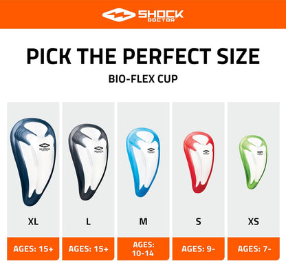 Shock Doctor BioFlex Athletic Cup, Vented Protection, Adult Sizes