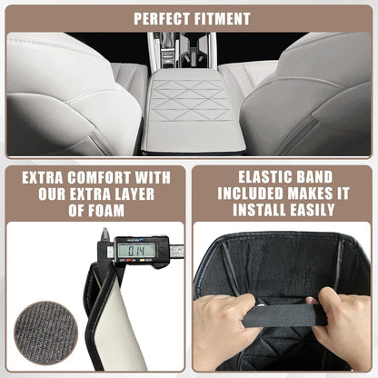 Muslogy for Accord 2025 2024 2023 Center Console Cover Armrest Pad Vegan Leather Extra Soft Armrest Lid Protector Compatible with Honda Accord LX EX Sport Hybrid EX-L Sport-L Touring (V2 White)