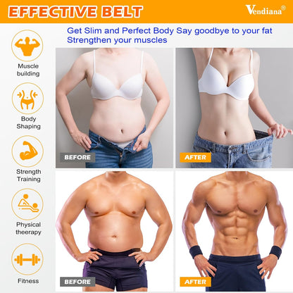 ABS Stimulator Muscle Toner Flex Fitness Belt for Waist Trimmers FDA Cleared AB Machine Abdominal Toning Ems (Blue, One Size)