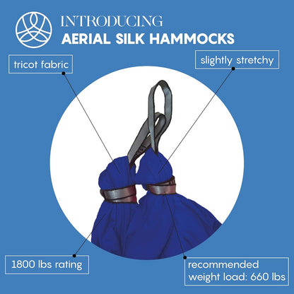 Aerial Silk Yoga Hammock & Swing for Home, Inversion Exercises, Starter Kit for All Levels - Durable with Extension Straps, Carabiners, and Pose Guide