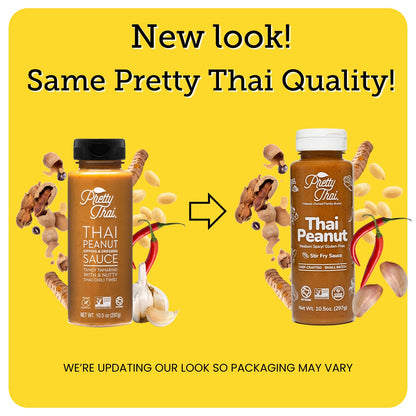 Pretty Thai Peanut Sauce, Gluten Free Certified Non-GMO Vegan Authentic Stir Fry, Dressing, Rice Seasoning, Condiment & Dipping Sauce, 100% Natural (Pack of 3)