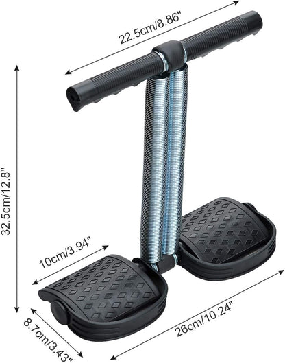 Elastic Sit Up Equipment, Pull Rope Dual Spring Tension Foot Pedal Sit Up Equipment for Abdominal, Leg Exerciser Tummy Trimmer Sport Fitness Slimming Training Bodybuilding at Home Gym