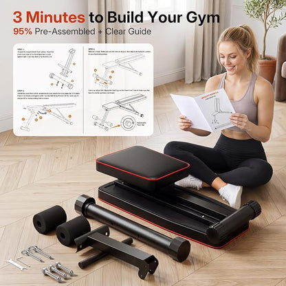 Adjustable/Foldable Weight Bench, 660LBS Home Gym Workout Bench Lifting Sit-up Exercise Bench for Bench Press