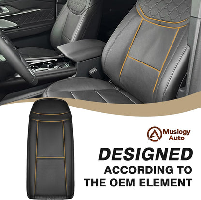Muslogy Center Console Armrest Cover Compatible with Ford Explorer 2020-2024 2025 Comfort Armrest Pad Arm Rest Cushion Vegan Leather Protector Regular Thick
