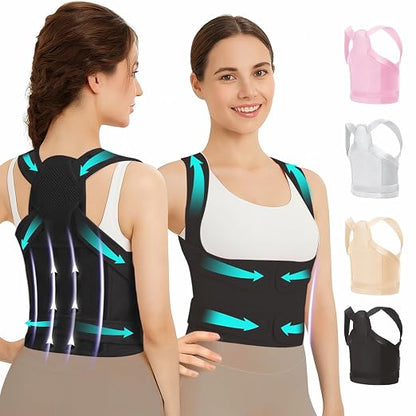 Posture Corrector for Women & Men, Adjustable Full Back Brace Support | Breathable Shoulder Straightener, Spine Support for Upper & Lower Back, Scoliosis & Hunchback Correction, Back Pain Relief