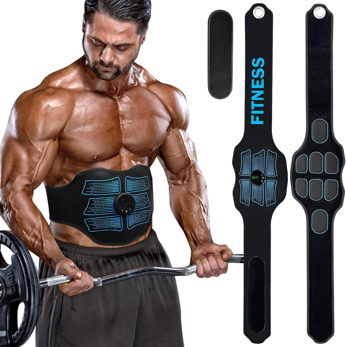 FDA Cleared - MHD TENS Muscle Stimulator - Dual TENS & PMS Functions, 12 Programs for Easy Abs Muscle Stimulation and Activation, Home Gym Use