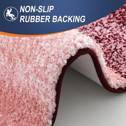 OLANLY Large Bathroom Rugs Mat 50x30, Extra Soft Absorbent Microfiber Bath Rugs, Rubber Backing, Quick Dry, Machine Washable Bath Mats for Bathroom Floor, Tub and Shower, Home Decor Accessories, Red