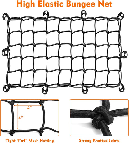 FIVKLEMNZ Car Rooftop Cargo Carrier Roof Bag Waterproof for All Top of Vehicle with/Without Rack Includes Topper Anti-Slip Mat + Reinforced Straps + 6 Door Hooks + Luggage Lock