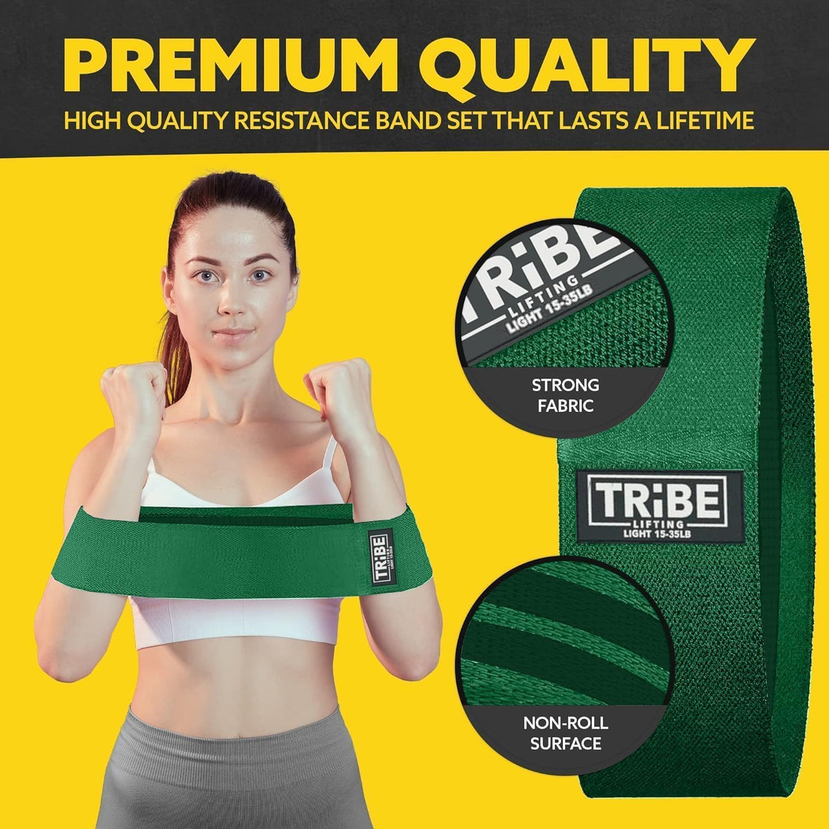 Fabric Resistance Bands for Legs - Workout Bands Resistance Bands for Men and Women - Booty Bands for Working Out - Exercise Bands Resistance Bands Set - Elastic Bands for Exercise
