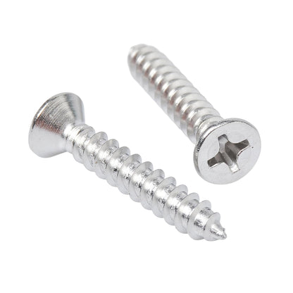 Bolt Dropper 25 Pack #14 x 1-1/2 Inch Stainless Steel Screws - Flat Head Phillips Wood Screw - 18-8 (304) Corrosion-Resistant - Heavy Duty Deck Screws for Indoor and Outdoor Use