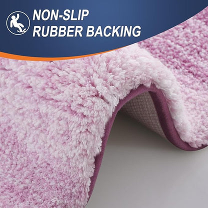 OLANLY Bathroom Runner Rugs Mat 47x24, Extra Soft Absorbent Microfiber Bath Rugs, Rubber Backing, Quick Dry, Long Bath Mats for Bathroom, Tub and Shower, Home Decor Accessories, Pinkish-Purple