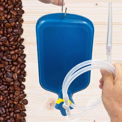 Enema Kit – 2L Enema Bag– 5.0ft. Long Silicone Hose – 5 Multi-Size Reusable Tips – Controlled Water Flow – for Colon Detox Cleanse Enemas