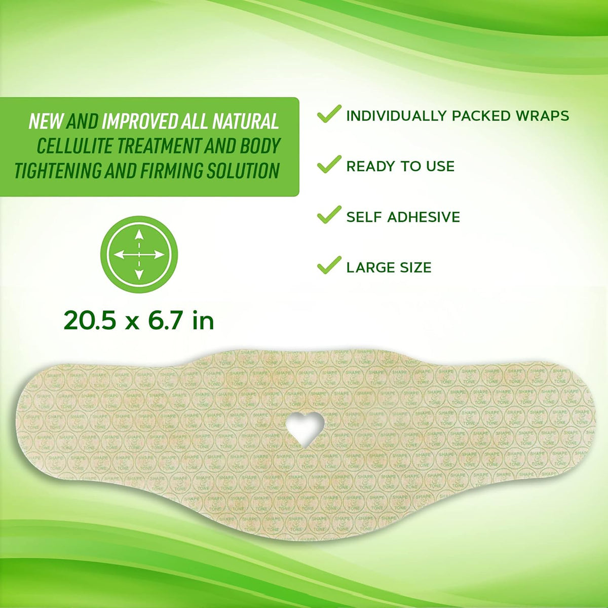 Firming and Shaping Contouring Moisturizing Body Wrap. New improved all natural anti cellulite solution (10 WRAPS+GEL)