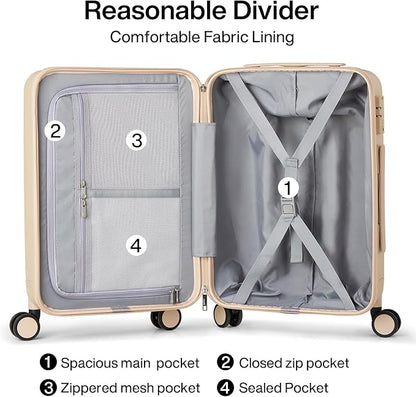 Hanke 28 Inch Luggage Large Suitcase with Spinner Wheels Tsa Luggage Hard Case Suitcases for Women Men Rolling Checked Luggage(Cuba Sand)