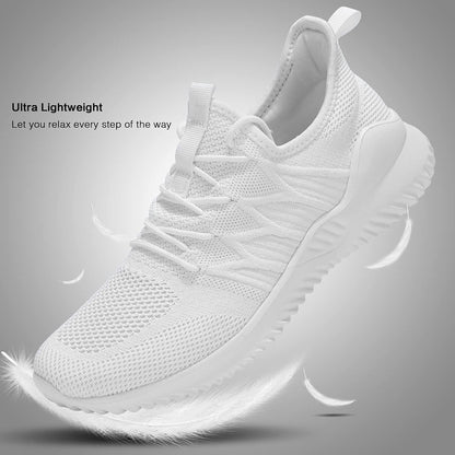 Mens Slip On Running Shoes Athletic Walking Trainers Lightweight Breathable Mesh Tennis Sneakers