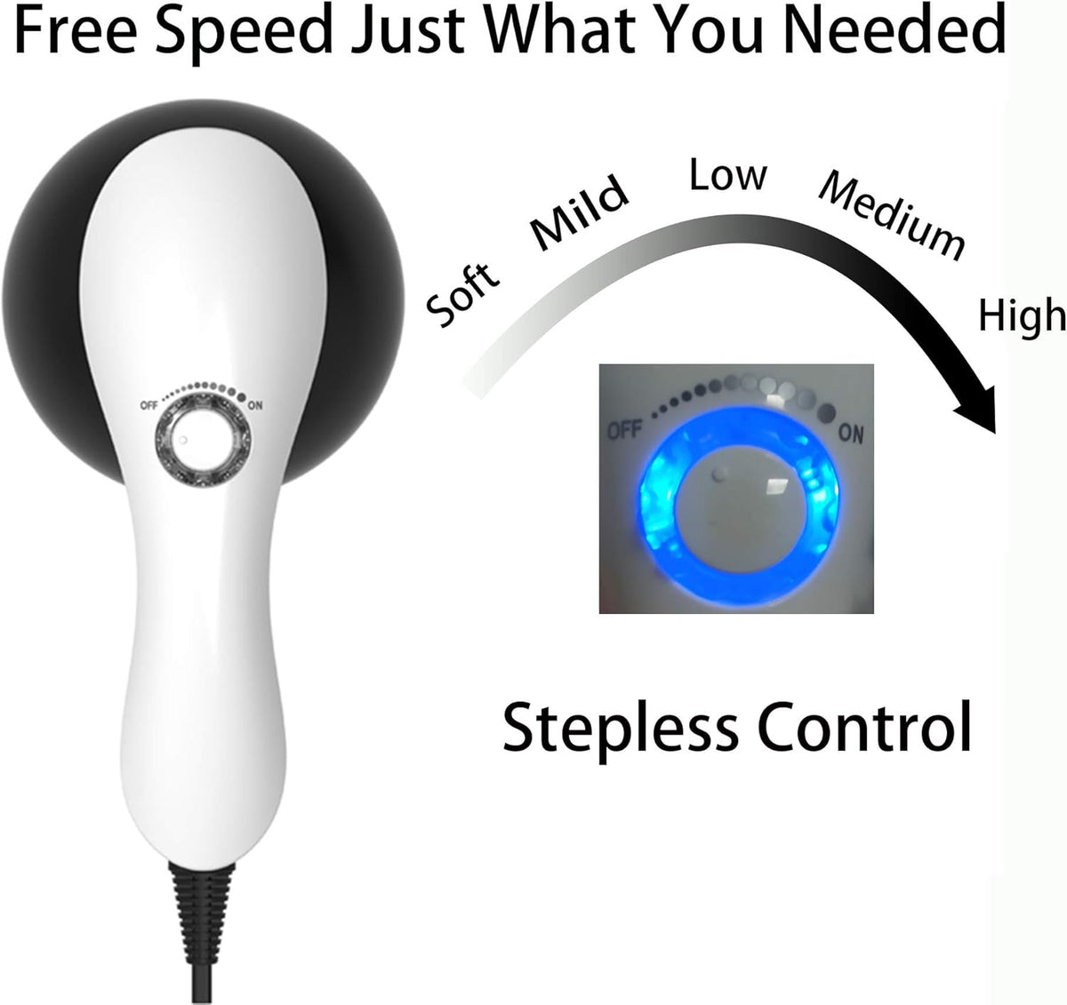 Handheld-Cellulite Massager, Body Sculpting-Machine Full Body Massager Hand Held Back-Massager Electric Foot Massager, Body Shaper for Women, Celulitis-Remover Machine with 4 Massage Wand Attachment