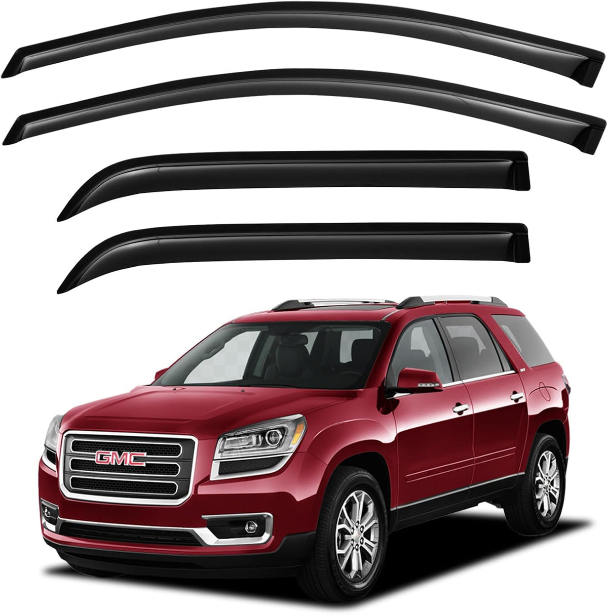 Window Visors Rain Guards Shield for 2007-2016 GMC Acadia, Out-Channel Window Vent Wind Deflectors Visors Shades for 2007-2010 Saturn Outlook 2017 Acadia Limited