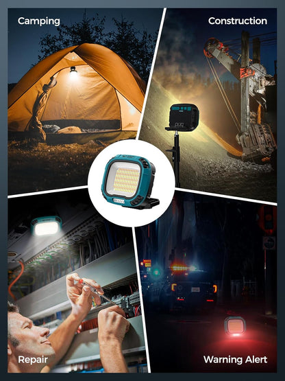 Smiling Shark Working Light, LED Work Light 4000 Lumen 18 Light Mode USB Rechargeable Portable Magnetic Waterproof Drop Resistant Cordless Worklight Job Site Lighting for Garage Repair Camping Outdoor