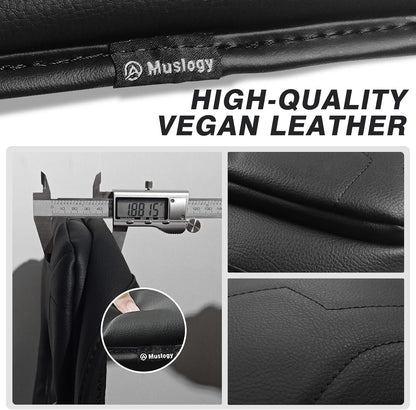 Muslogy Center Console Armrest Cover Compatible with Chevy Silverado & GMC Sierra 2019-2025 Comfort Armrest Pad Arm Rest Cushion Vegan Leather Protector 1-Inch Extra Thick(Jump Seat ONLY)