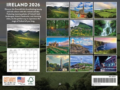 Ireland Calendar 2026 Irish Gifts Monthly Wall Calender 12 Month | American Made In The USA