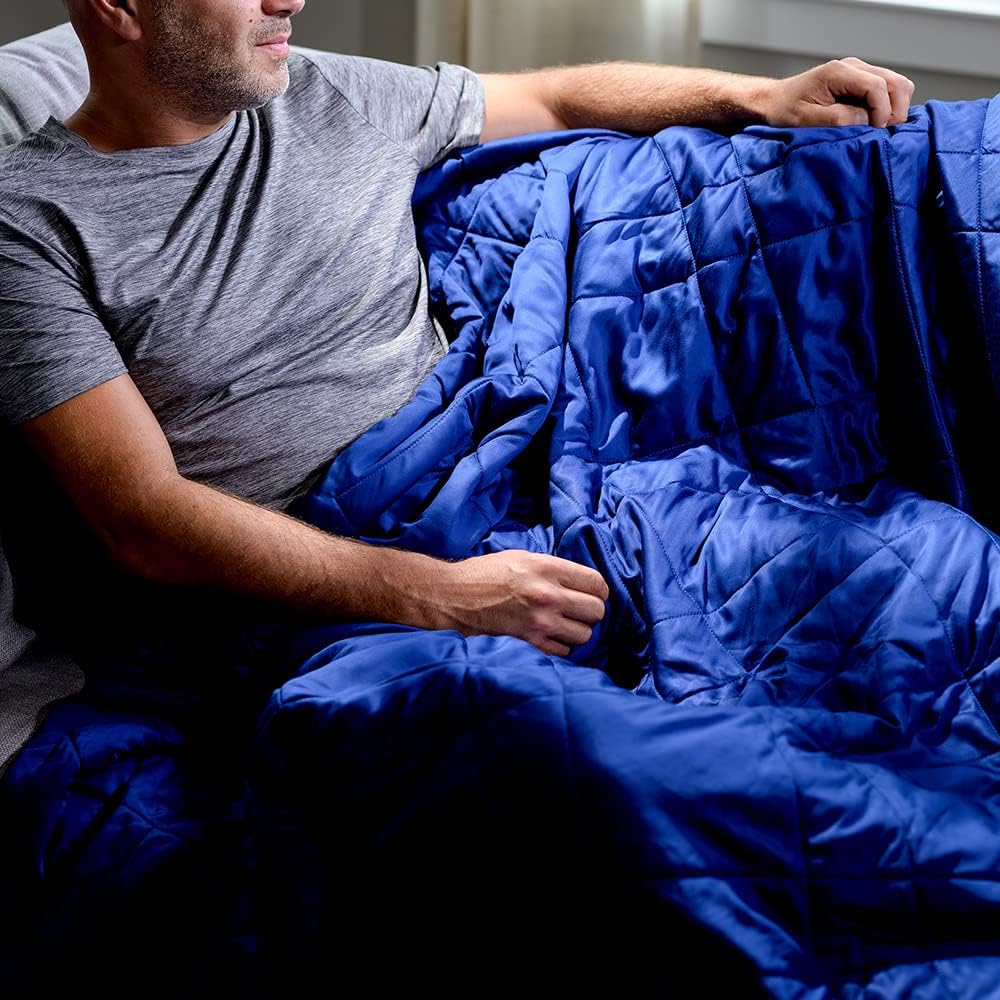 LUXOME Lightweight Blanket | 100% Rayon (Viscose) from Bamboo Fabric & Fill | King/Cal King - 98"x92" | Thermal-Regulating | Super Soft | Sapphire