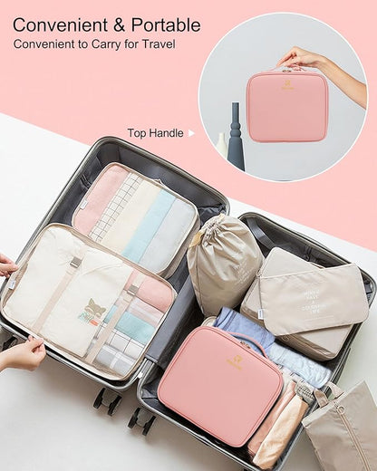 Relavel Makeup Bag with LED Mirror, Travel Makeup Case with Rechargeable Lighted Mirror 3 Color Lights, Dual Layer Cosmetic Box Makeup Brush Lipstick Holder Organizer for Women, Leather Pink