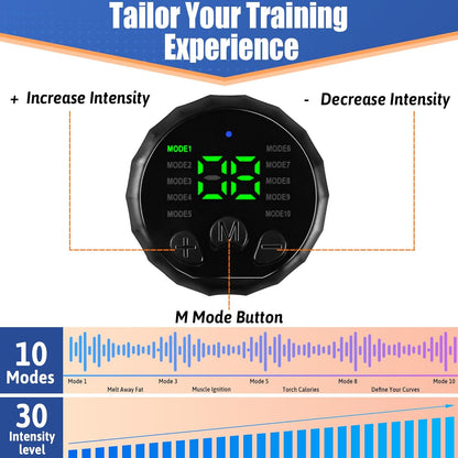 Electronic Muscle Stimulator, Abs Stimulator Muscle Toner, Ab Machine Trainer for All Body, Rechargeble for Fitness Strength Training Workout Equipment for Men and Women(Waist + Arms)