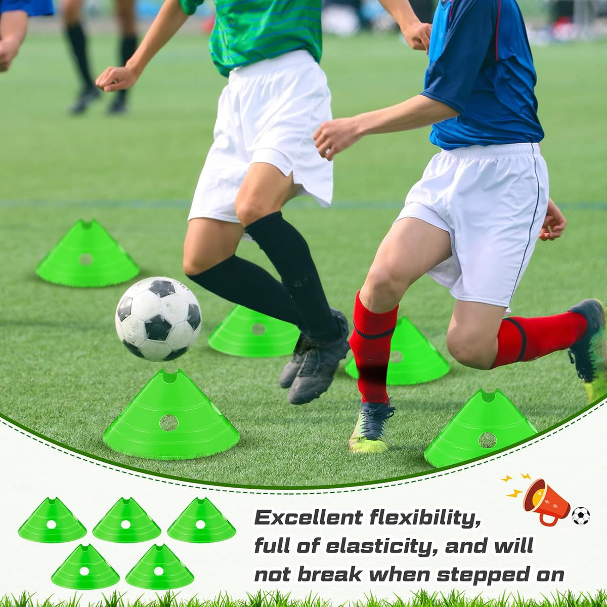 ShinyRelief Jumbo Disc Cones Jumbo Soccer Cones with Mesh Bag Giant Large Agility for Soccer Training Adult Sports