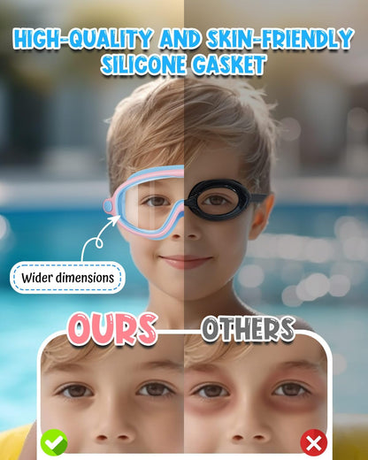 Rantizon Swim Goggles 2 Pack, Wide View Anti Fog&UV Swimming Goggles for Audlt, No Leaking Swim Glasses for Men Women Kids