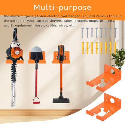 Weeding Machine Wall Mounted Hanger, Garage Organization Manager Storage shed Wall Rack, Suitable for Stihl Electric Tools, Hedge Trimmer, Lawn Mower, Garage Wall, Garden Trimmer Hanger (2-Piece Set)