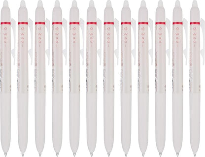 PILOT FriXion Waai Retractable & Refillable Erasable Gel Pens, Extra Fine Point 0.5 mm, Cherry Red Ink, 12 Count