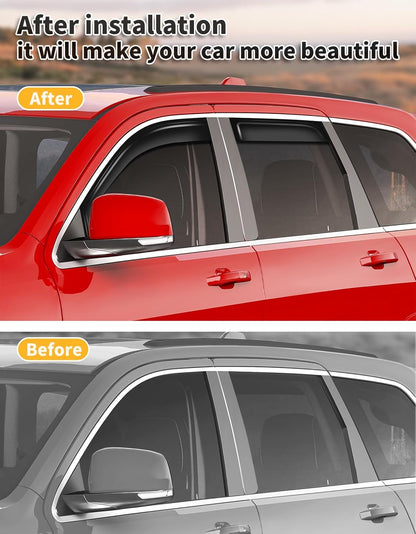 in-Channel Window Rain Guards Fit for Jeep Grand Cherokee(Limited) 2011-2021 Extra Durable Window Visors Window Deflectors Vent Visors Vent Shades Car Accessories-4 pcs 2-Q18