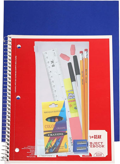 Moda West 24 Pack Bulk School Supplies 18 Piece Kit - Pens, Pencils, Crayons, and More - Essential Box of School Supplies for Elementary, Middle, and High School Students