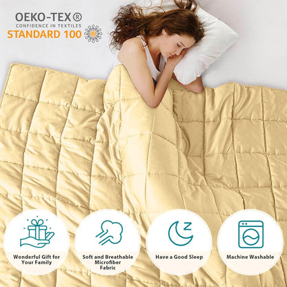 L'AGRATY Weighted Blanket - 60"x80", 20lbs Cooling Breathable Heavy Blanket with Glass Beads for Adult All-Season