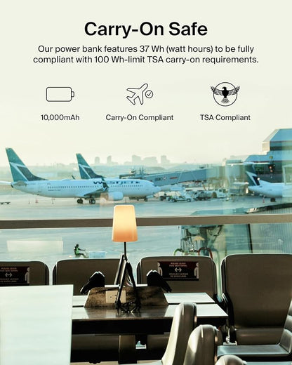 Belkin Portable Charger, Power Bank with Integrated Cable 10000 mAh 20W - Fast Charge USB C Power Delivery - iPhone 17, Air, Pro, Pro Max, iPad, AirPods, Apple Watch, Galaxy S25, & More - White