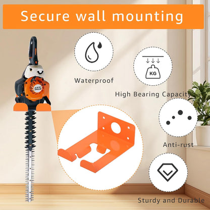 Weeding Machine Wall Mounted Hanger, Garage Organization Manager Storage shed Wall Rack, Suitable for Stihl Electric Tools, Hedge Trimmer, Lawn Mower, Garage Wall, Garden Trimmer Hanger (2-Piece Set)