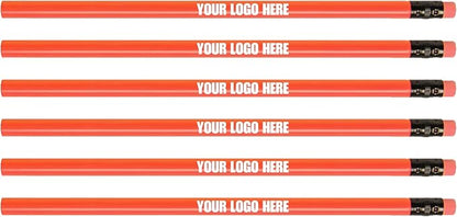 Custom Round Neon Pencil. Promotional Personalized Imprinted Round Pencils. Custom Printed Name/Business/Event Information(Neon Red, 150 Count, Pack of 1)