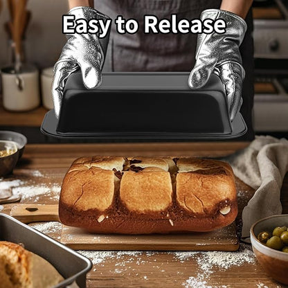 Novery 2PCS Nonstick Bread Pan - 8” x 4” Carbon Steel Loaf Baking Pans, Dishes，Rectangle Baking Supplies for Homemade Bread, Meatloaf, Cakes, Sourdough, Brownies, and Lasagnas
