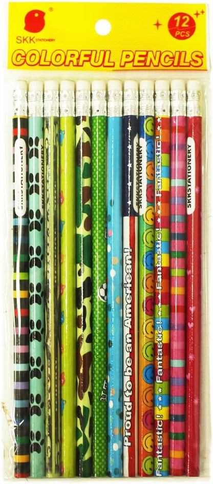 SKKSTATIONERY Assorted Colorful Wooden Pencils, 144 Count