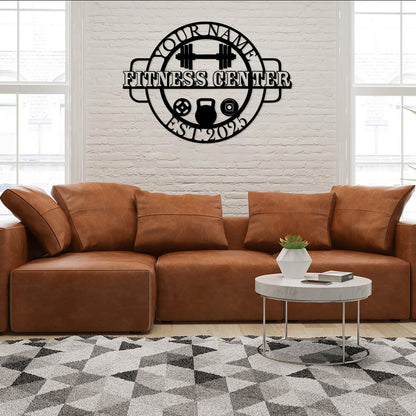 Customized Metal Gym Name Sign, Personalized Sports Room Wall Art,Metal Gym Sign,Unique Fitness Wall Sign, Gym Lovers Unique Gift, Gym Wall Art,Training Center Sign (Style-12)