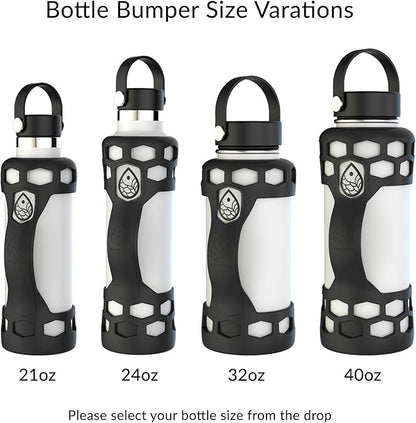 REUZBL Silicone Boot Sleeve Protector with Handle – Compatible with Hydro Flask 40oz, 32oz, 24oz, 21oz – Protective Bottle Bumper for Stainless Steel Water Bottles