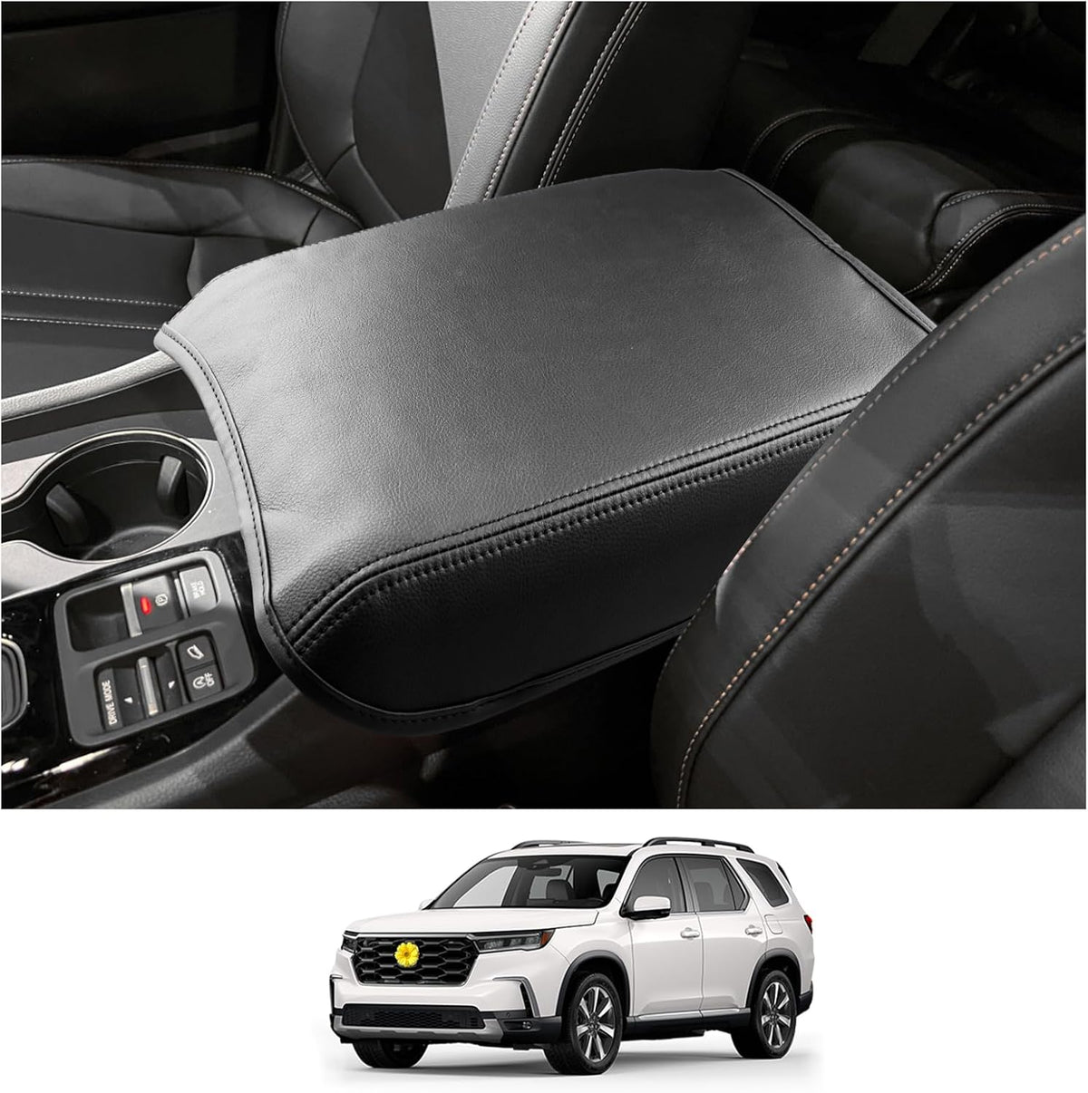 CDEFG 2023 2024 2025 Pilot Center Console Cover for 2023 2024 2025 Honda Pilot/ 2024-2025 Ridgeline/ 2024-2026 Passport Armrest Cover Center Console Pad Arm Rest Cushion Pilot 2025 Hybrid Accessories