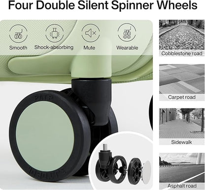 Hanke Luggage Sets 2 Piece with Spinner Wheels, 20/28 Inch Hard Shell Suitcases Set TSA Approved Luggage Travel Rolling Large Luggage(Bamboo Green)