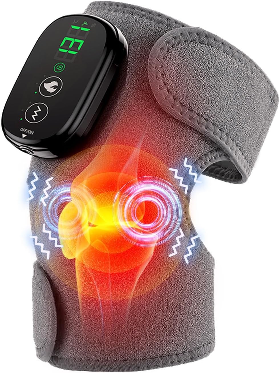 Foot Massager with Heat, Knee Shoulder Elbow 3 in 1 Feet Massager, Heated Knee Massager, Shoulder Massager with Heat Vibration, 210 mins Battery, Cordless Portable, Touchscreen Control