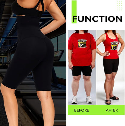 huiming Sauna Sweat Shorts for Women High Waisted stomach Waist Trainer Slimming Leggings Pants Body Shaper